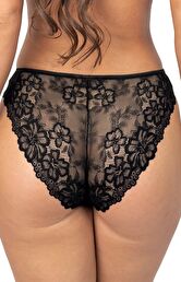 Donna figi damskie bawełniane z koronką czarne 247