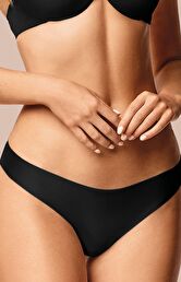 Brazyliany damskie z mikrofibry bezszwowe czarne z połyskiem 971