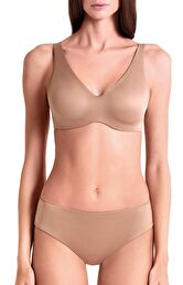 Biustonosz usztywniany na fiszbinach ciemnobeżowy Ultra