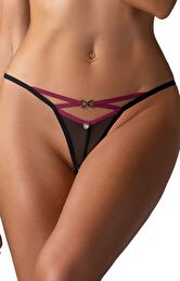 Obsessive otwarte stringi z błyszczącą ozdobą Novenes