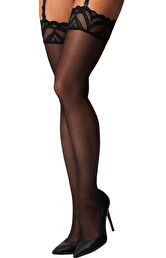 Obsessive pończochy wykończone koronką Lecille