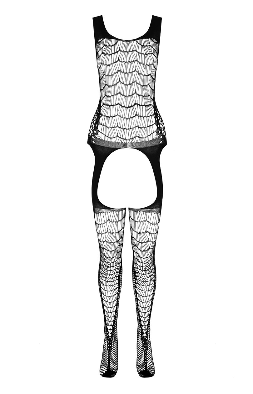 Czarne bodystocking BS104 | czarny | Intymna.pl