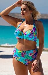 Biustonosz kąpielowy z usztywnianymi miskami i wiązaniem na szyi 764/02