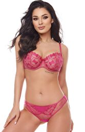 Sawren stringi damskie haftowane różowe Instinct