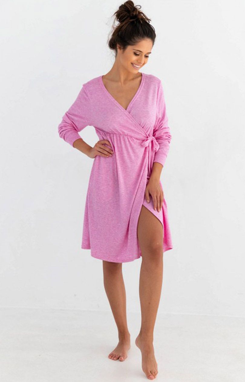 Szlafrok Pinkey Pink | różowy | Intymna.pl